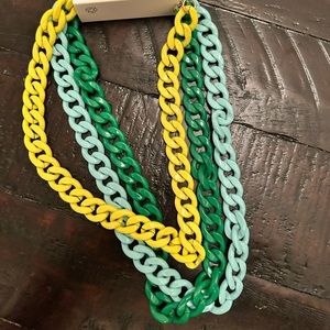 Forever 21 chain necklace yellow, green, turquoise